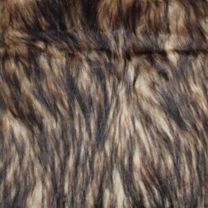 New Faux Fur Fabric Black Brown Long Pile Mongolian